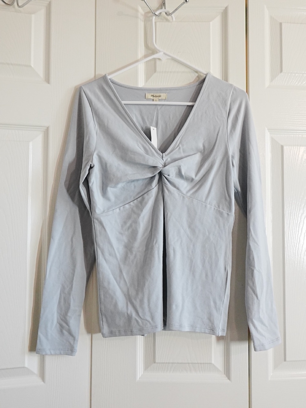 Madewell Twist-Front Long-Sleeve Tee in Solstice - NWT
